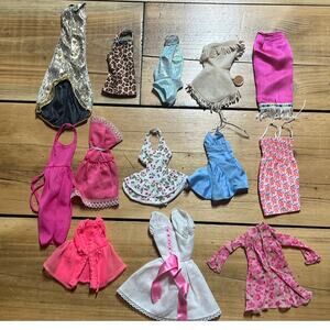 Lot of 13 Barbie Doll Clothing. Mix lot of dresses mix vintage. Formal casual
